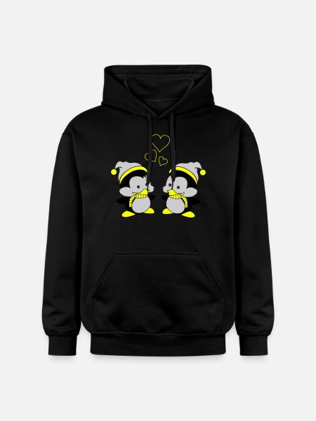 pingus in love - Gildan Unisex Softstyle® Midweight Hoodie - Schwarz