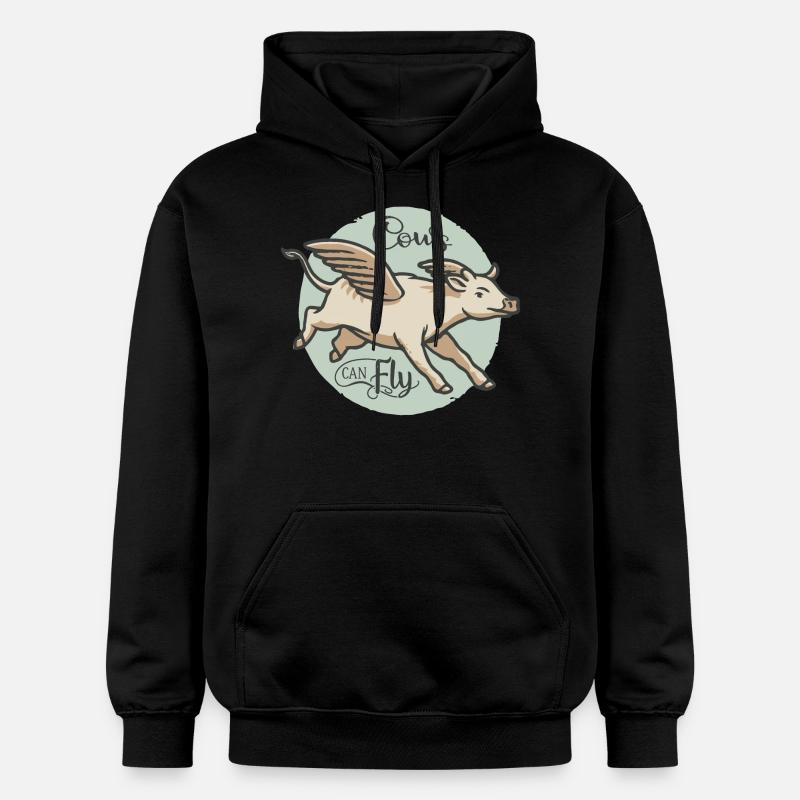 Les vaches peuvent voler - Sweat à capuche Softstyle® Gildan Unisexe - noir