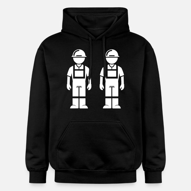 Construction Worker Team - Gildan Unisex Softstyle® Midweight Hoodie - black