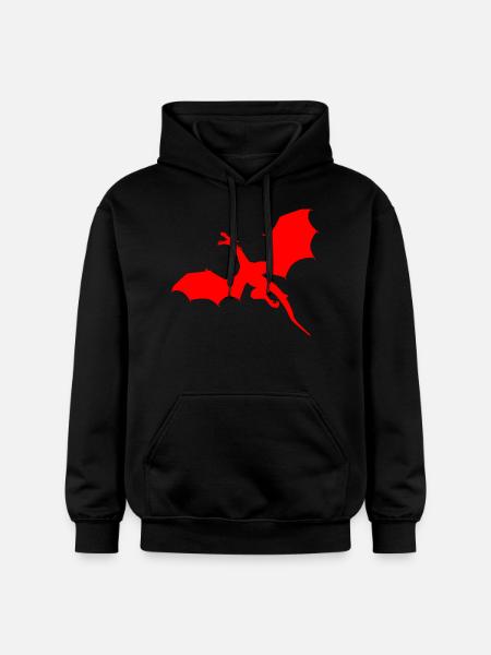 Red dragon motif - Gildan Unisex Softstyle® Midweight Hoodie - black