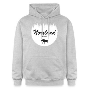 Norrland Suède Région Vacances Orignal Autocollant - Sweat à capuche Softstyle® Gildan Unisexe - gris clair chiné - Devant - Liana (172cm) & Jaron (178cm)