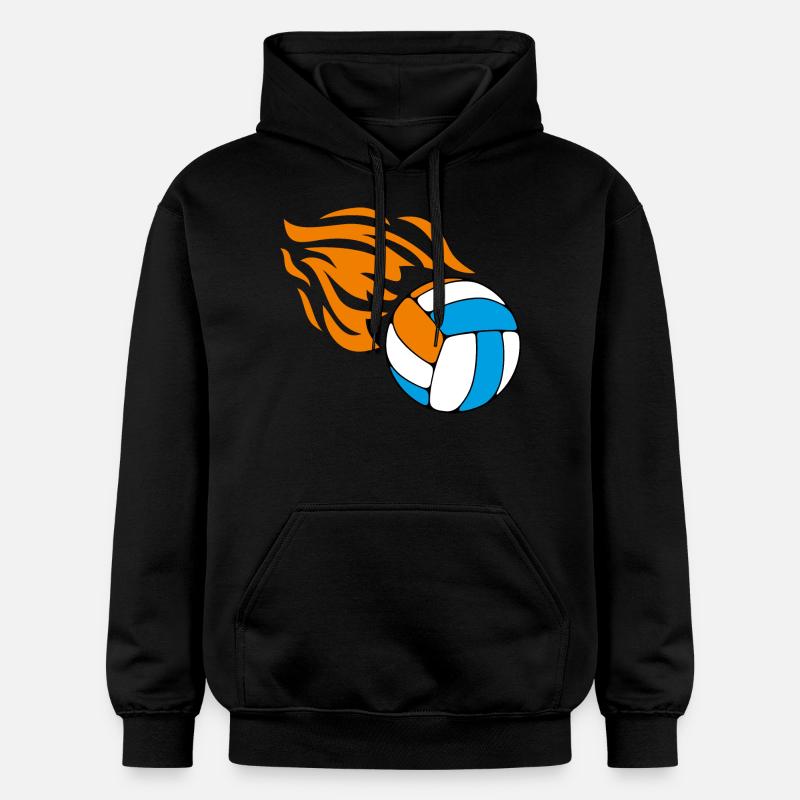 Volley-ball enflammé volant - Sweat à capuche Softstyle® Gildan Unisexe - noir