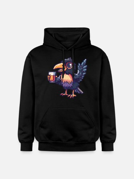 Bière Raven Crow Pixel - Sweat à capuche Softstyle® Gildan Unisexe - noir