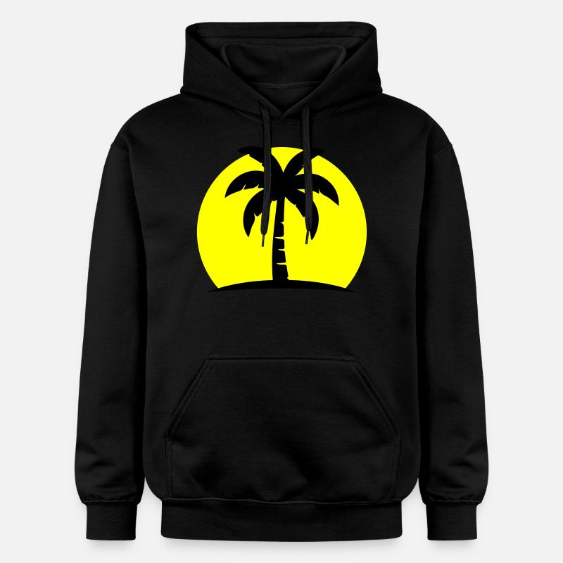 Palm Tree Beach Soleil - Sweat à capuche Softstyle® Gildan Unisexe - noir