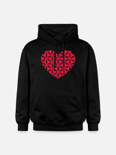 Flower of Life | flower of life | HEART - Gildan Unisex Softstyle® Midweight Hoodie - black