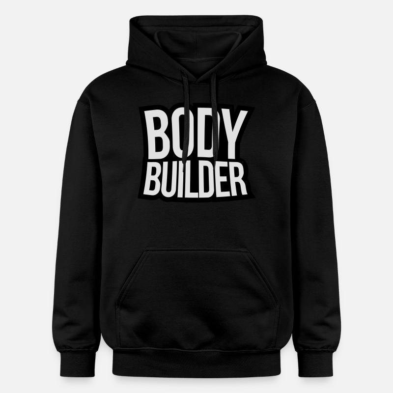 Bodybuilder text - Sweat à capuche Softstyle® Gildan Unisexe - noir