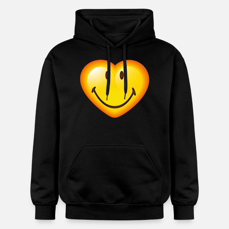 Smiley Glossy Heart - Sweat à capuche Softstyle® Gildan Unisexe - noir