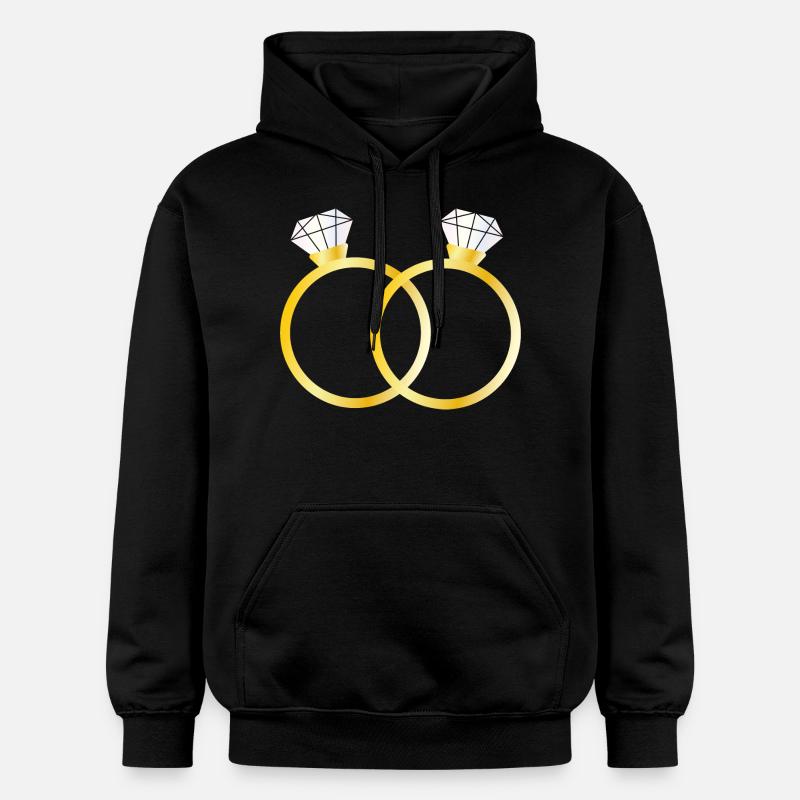 Deux bagues de diamants - Sweat à capuche Softstyle® Gildan Unisexe - noir
