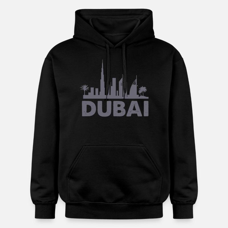 Ligne d’horizon de Dubaï - Sweat à capuche Softstyle® Gildan Unisexe - noir
