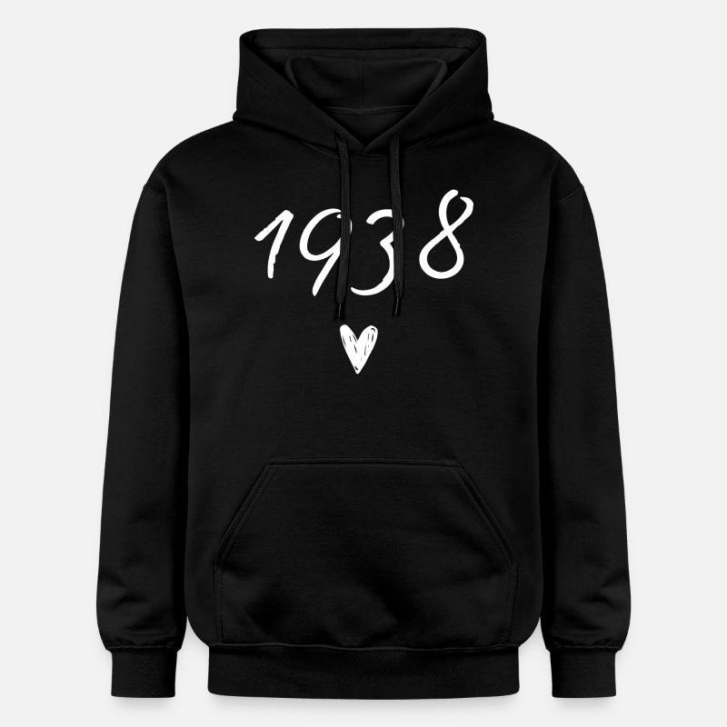 1938 coeur anniversaire - Sweat à capuche Softstyle® Gildan Unisexe - noir