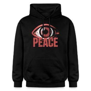 GROSSE BLUTIGE AUGEN - Gildan Unisex Softstyle® Midweight Hoodie - Schwarz - Vorne - Marisol (170cm) & Nik (191cm)