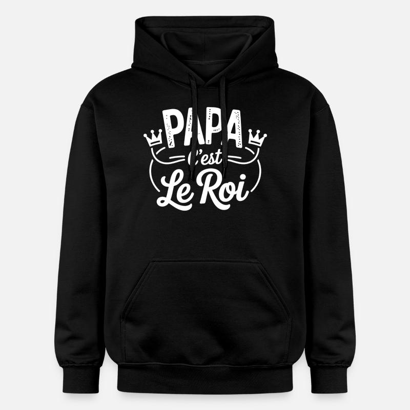 Papa c'est le roi - Sweat à capuche Softstyle® Gildan Unisexe - noir
