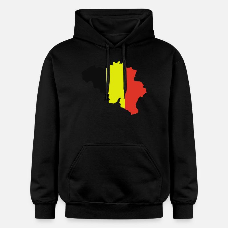 belgium drapeau map - Sweat à capuche Softstyle® Gildan Unisexe - noir