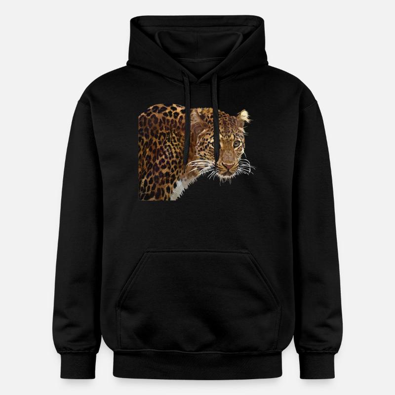 Léopard - Sweat à capuche Softstyle® Gildan Unisexe - noir