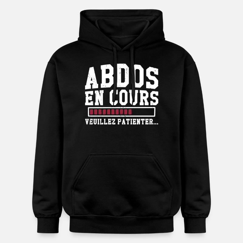 Abdos en cours veuillez patienter - Sweat à capuche Softstyle® Gildan Unisexe - noir