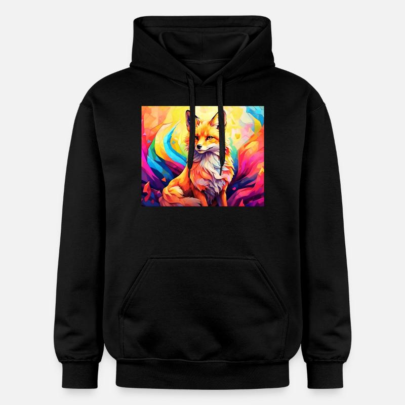 renard mignon #fox #cute - Sweat à capuche Softstyle® Gildan Unisexe - noir