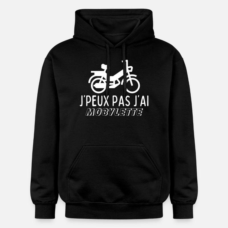 J'peux Pas J'ai Mobylette - Sweat à capuche Softstyle® Gildan Unisexe - noir
