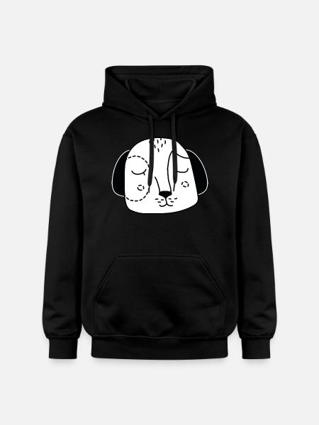 Dog face dog's head - Gildan Unisex Softstyle® Midweight Hoodie - black