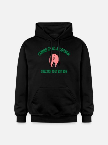 cochon - Sweat à capuche Softstyle® Gildan Unisexe - noir