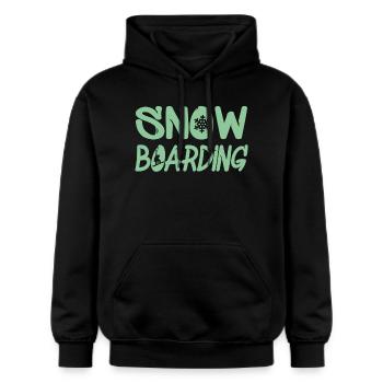 snowboarding schneeflocke - Gildan Unisex Softstyle® Midweight Hoodie - Schwarz - Vorne - Marisol (170cm) & Nik (191cm)