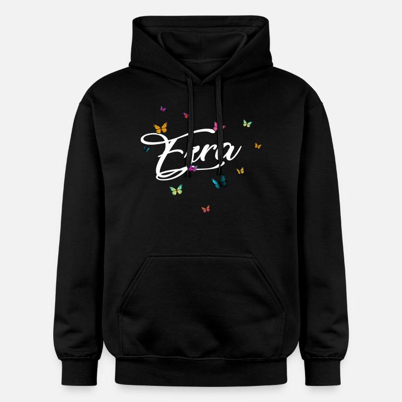 EZRA - Nom de fille avec des papillons colorés - Sweat à capuche Softstyle® Gildan Unisexe - noir