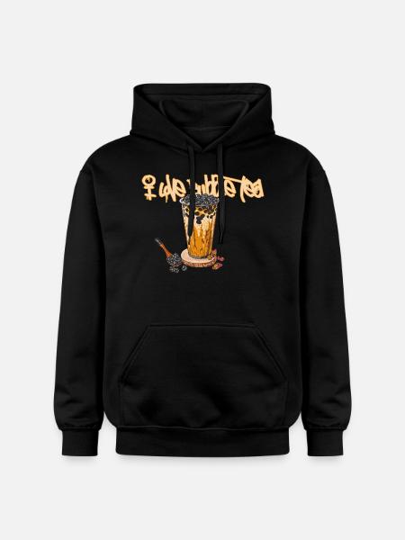 Bubble Tea // Illustration - Gildan Unisex Softstyle® Midweight Hoodie - black