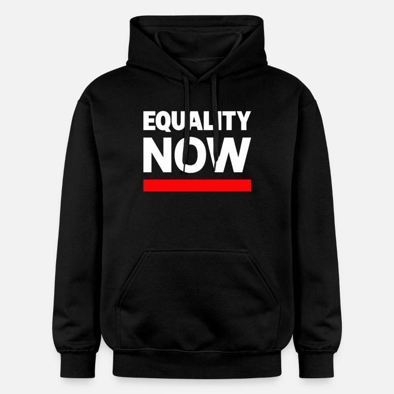 EQUALITY NOW Statement Slogan - Gildan Unisex Softstyle® Midweight Hoodie - black