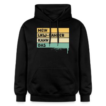 Beroep: Vrachtwagenchauffeur - Gildan uniseks Softstyle® Midweight hoodie - zwart - Voor - Marisol (170cm) & Nik (191cm)