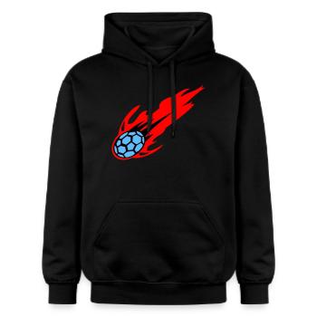 BURNING Handball - Gildan Unisex Softstyle® Midweight Hoodie - Schwarz - Vorne - Marisol (170cm) & Nik (191cm)