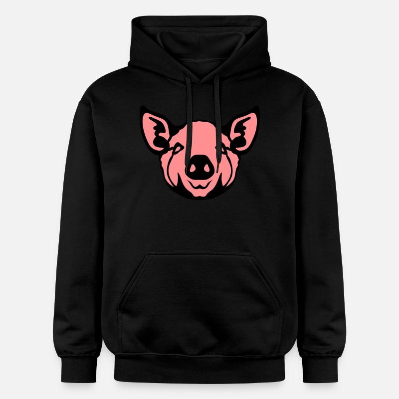 tete cochon pig face 8 - Sweat à capuche Softstyle® Gildan Unisexe - noir
