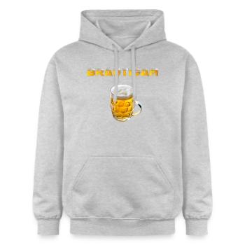 Bräutigam Bierkrug - Gildan Unisex Softstyle® Midweight Hoodie - Hellgrau meliert - Vorne - Liana (172cm) & Jaron (178cm)