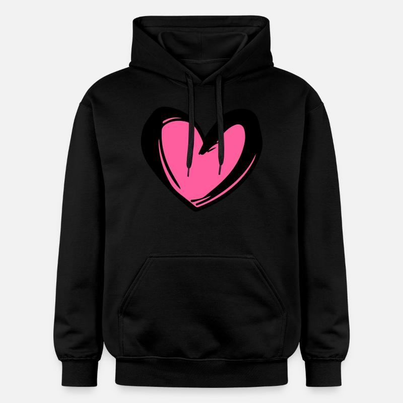 Illustration de symbole de coeur - Sweat à capuche Softstyle® Gildan Unisexe - noir