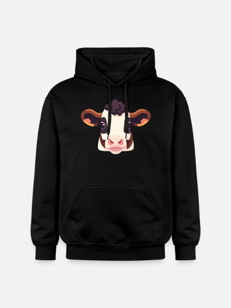 Kuh Kopf Milchkuh - Gildan Unisex Softstyle® Midweight Hoodie - Schwarz