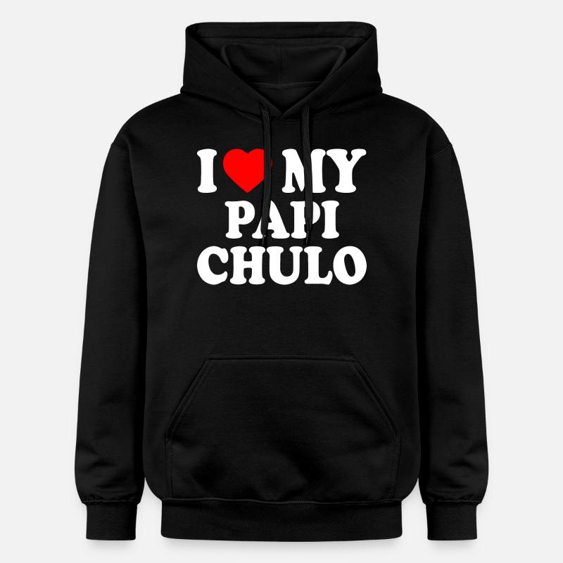I love my papi chulo - Sweat à capuche Softstyle® Gildan Unisexe - noir