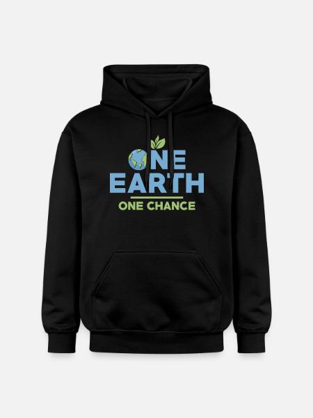 One Earth One Chance Planet Environmental Earth Da - Gildan Unisex Softstyle® Midweight Hoodie - black