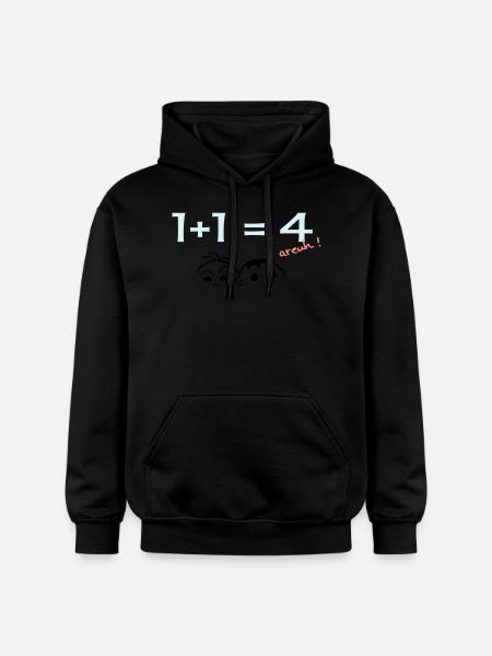 1 + 1 = 4 - Gildan Unisex Softstyle® Midweight Hoodie - black