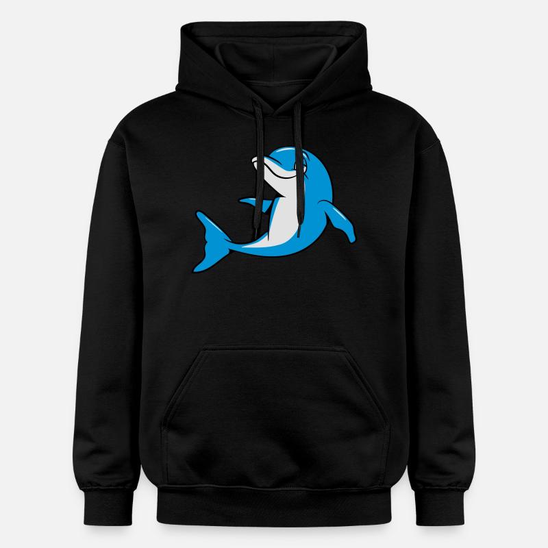 dauphin drôle douce - Sweat à capuche Softstyle® Gildan Unisexe - noir