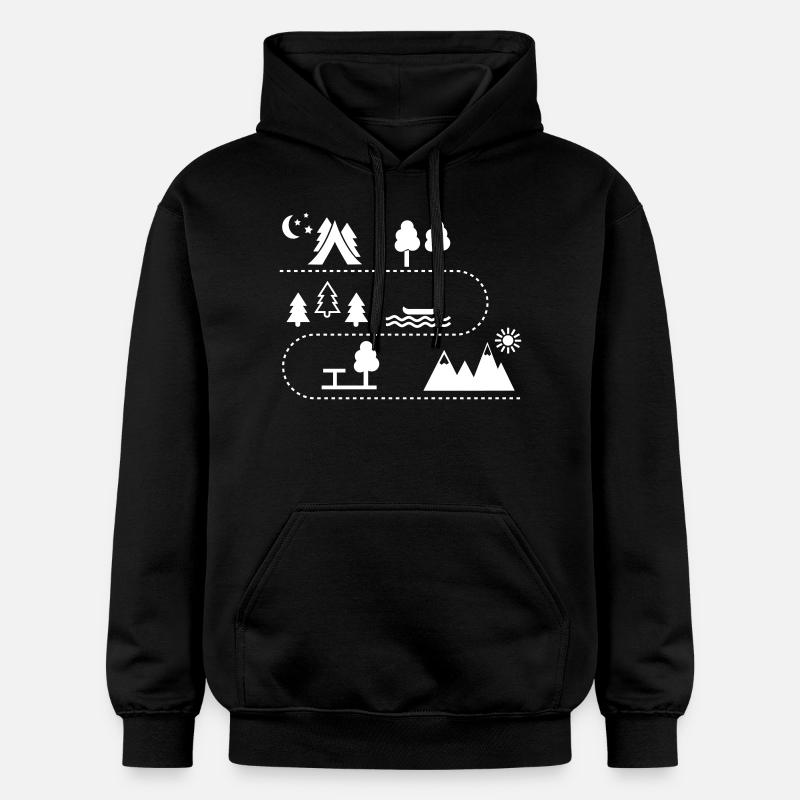 Le camping - Sweat à capuche Softstyle® Gildan Unisexe - noir