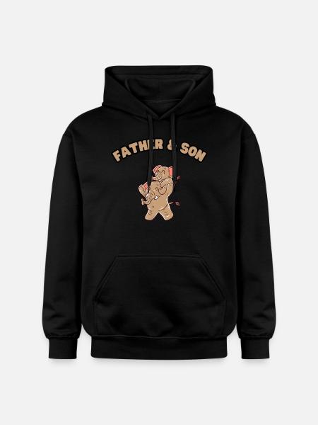 Elephant Family Father & Son - Gildan Unisex Softstyle® Midweight Hoodie - black