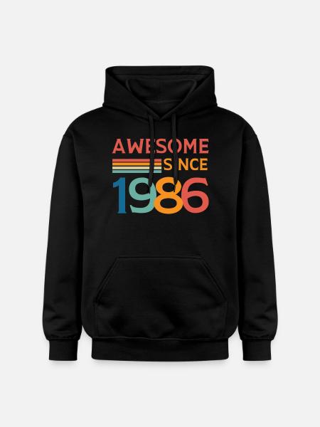 Awesome since 1986 - Gildan Unisex Softstyle® Midweight Hoodie - black