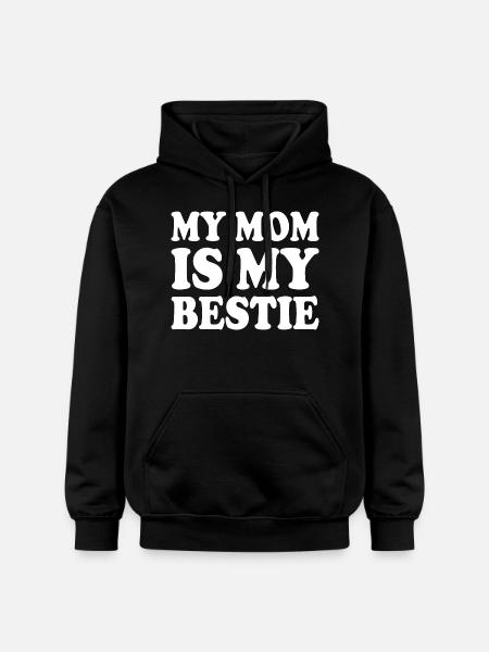 my mom is my bestie - Gildan Unisex Softstyle® Midweight huppari - musta