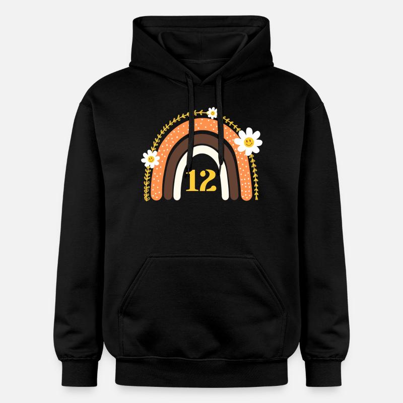 12e anniversaire rainbow jaune - Sweat à capuche Softstyle® Gildan Unisexe - noir