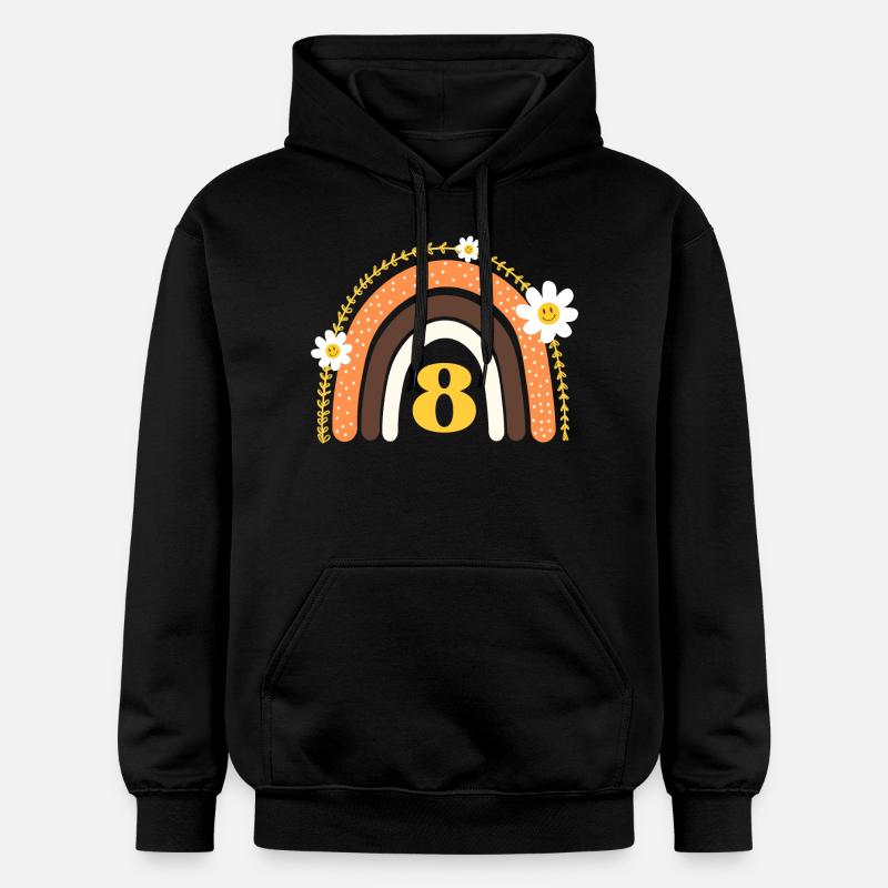 8e anniversaire rainbow jaune - Sweat à capuche Softstyle® Gildan Unisexe - noir