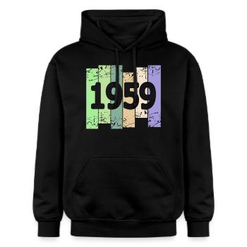 1959 - Gildan Unisex Softstyle® Midweight Hoodie - black - Front - Marisol (170cm) & Nik (191cm)