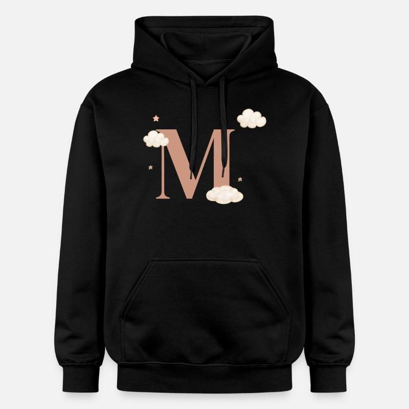Lettre m nuages étoiles - Sweat à capuche Softstyle® Gildan Unisexe - noir