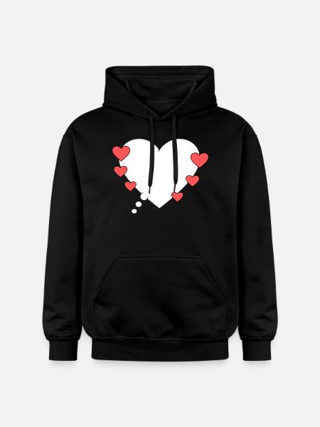 Denkblase mit Herzen - Gildan Unisex Softstyle® Midweight Hoodie - Schwarz
