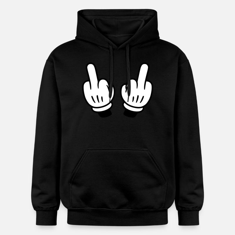 Mittelfinger Hand Comic - Gildan Unisex Softstyle® Midweight Hoodie - Schwarz
