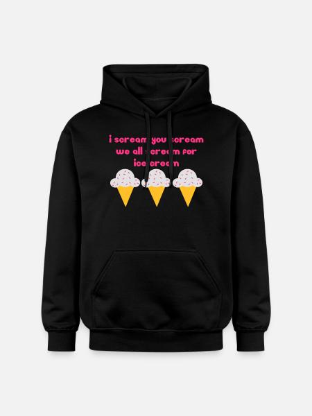 I scream you scream we all scream for ice cream - Gildan Unisex Softstyle® Midweight Hoodie - black