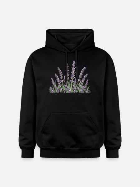 Lavender stalks Lavender - Gildan Unisex Softstyle® Midweight Hoodie - black