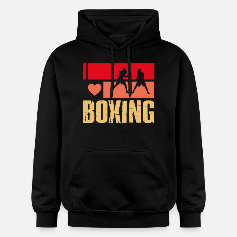 J’aime la boxe - Sweat à capuche Softstyle® Gildan Unisexe - noir